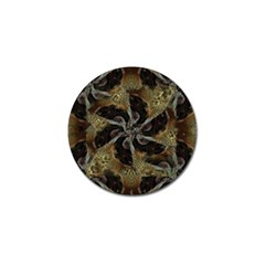 Abstract Ornate Organic Texture Design Print Golf Ball Marker