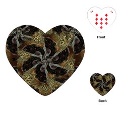 Abstract Ornate Organic Texture Design Print Playing Cards Single Design (heart) by dflcprintsclothing