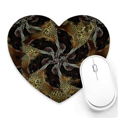 Abstract Ornate Organic Texture Design Print Heart Mousepad