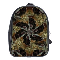 Abstract Ornate Organic Texture Design Print School Bag (Large)