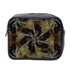 Abstract Ornate Organic Texture Design Print Mini Toiletries Bag (Two Sides)