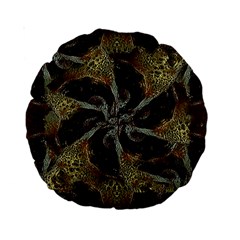 Abstract Ornate Organic Texture Design Print Standard 15  Premium Round Cushions