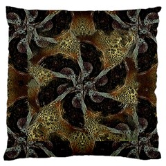 Abstract Ornate Organic Texture Design Print Standard Premium Plush Fleece Cushion Case (One Side)