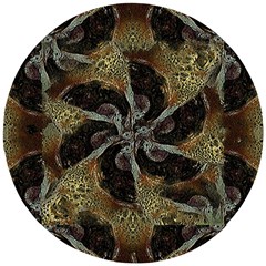 Abstract Ornate Organic Texture Design Print Wooden Puzzle Round by dflcprintsclothing