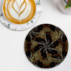 Abstract Ornate Organic Texture Design Print UV Print Round Tile Coaster