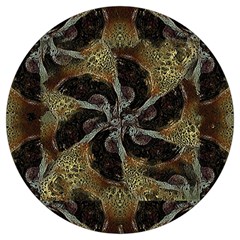 Abstract Ornate Organic Texture Design Print Round Trivet