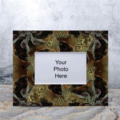 Abstract Ornate Organic Texture Design Print White Tabletop Photo Frame 4 x6  by dflcprintsclothing