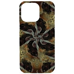 Abstract Ornate Organic Texture Design Print iPhone 15 Pro Max Black UV Print PC Hardshell Case