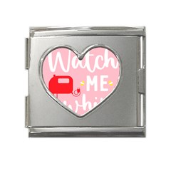 Watch Me Whip  Mega Link Heart Italian Charm (18mm) by ConteMonfrey