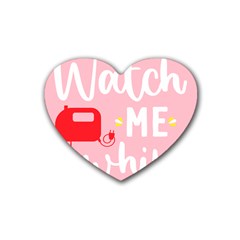 Watch Me Whip  Rubber Heart Coaster (4 Pack)