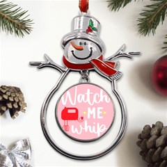 Watch Me Whip  Metal Snowman Ornament by ConteMonfrey