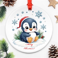 Cute Penguin Round Ornament