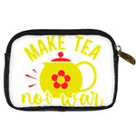 Make Tea Not War  Digital Camera Leather Case Back