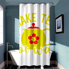 Make Tea Not War  Shower Curtain 36  X 72  (stall)  by ConteMonfrey