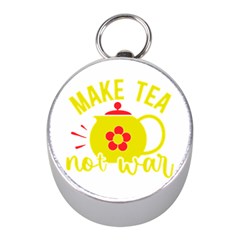 Make Tea Not War  Mini Silver Compasses