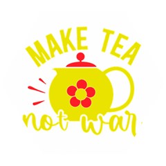 Make Tea Not War  Wooden Puzzle Hexagon by ConteMonfrey