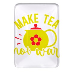 Make Tea Not War  Rectangular Glass Fridge Magnet (4 Pack) by ConteMonfrey