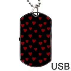 Small Cute Hearts  Dog Tag Usb Flash (two Sides)