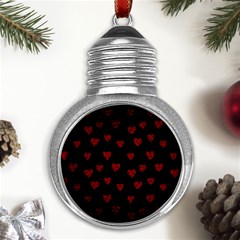 Small Cute Hearts  Metal Light Bulb Shape Ornament by ConteMonfrey