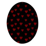 Small Cute Hearts  Oval Glass Fridge Magnet (4 pack) Front