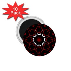 Red Shapes Mandala   1 75  Magnets (10 Pack) 