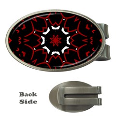 Red Shapes Mandala   Money Clips (oval)  by ConteMonfrey