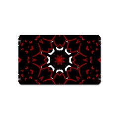 Red Shapes Mandala   Magnet (name Card)