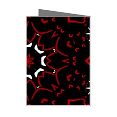 Red Shapes Mandala   Mini Greeting Cards (pkg Of 8)