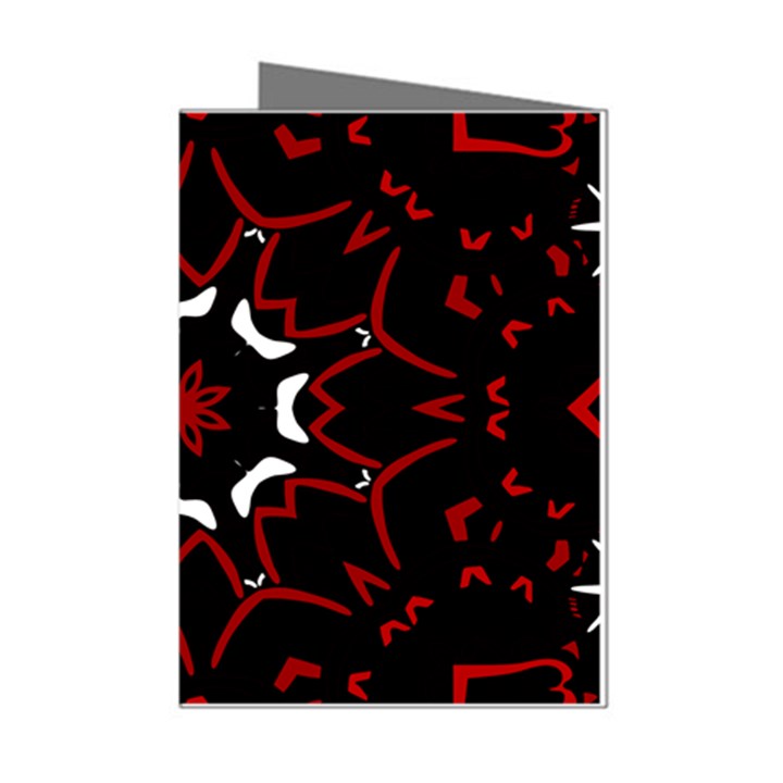 Red Shapes Mandala   Mini Greeting Cards (Pkg of 8)