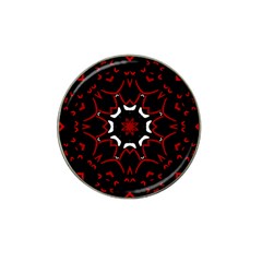 Red Shapes Mandala   Hat Clip Ball Marker