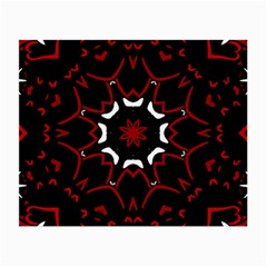 Red Shapes Mandala   Small Glasses Cloth