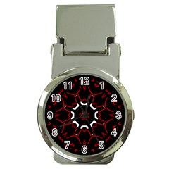 Red Shapes Mandala   Money Clip Watches