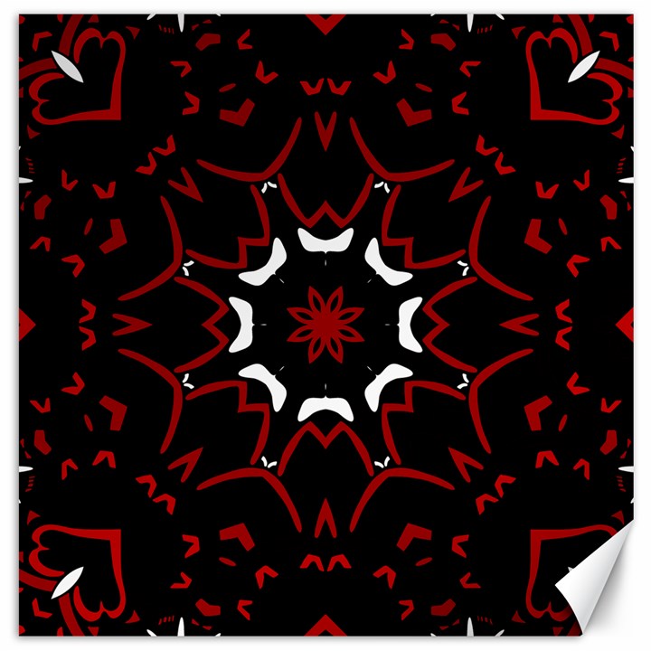 Red Shapes Mandala   Canvas 16  x 16 