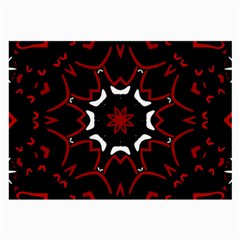 Red Shapes Mandala   Large Glasses Cloth (2 Sides)