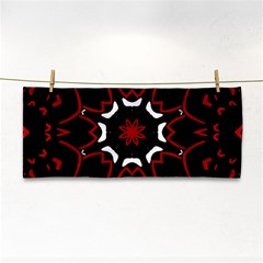 Red Shapes Mandala   Hand Towel