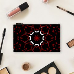 Red Shapes Mandala   Cosmetic Bag (small)