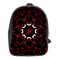 Red Shapes Mandala   School Bag (large)