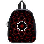 Red Shapes Mandala   School Bag (Small) Front