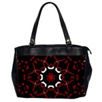 Red Shapes Mandala   Oversize Office Handbag (2 Sides) Front