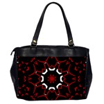 Red Shapes Mandala   Oversize Office Handbag (2 Sides) Back