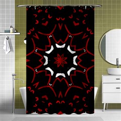 Red Shapes Mandala   Shower Curtain 48  X 72  (small) 