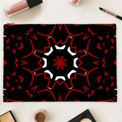 Red Shapes Mandala   Cosmetic Bag (xxl)