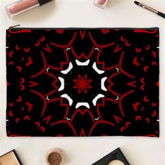 Red Shapes Mandala   Cosmetic Bag (xxxl)