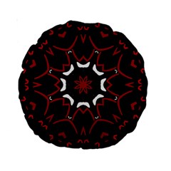 Red Shapes Mandala   Standard 15  Premium Round Cushions by ConteMonfrey