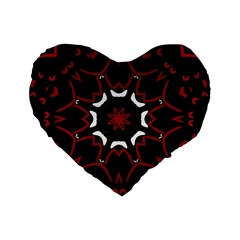 Red Shapes Mandala   Standard 16  Premium Heart Shape Cushions by ConteMonfrey