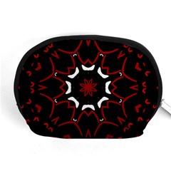 Red Shapes Mandala   Accessory Pouch (medium) by ConteMonfrey