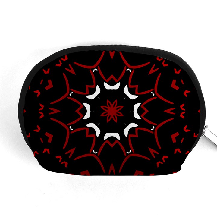 Red Shapes Mandala   Accessory Pouch (Medium)