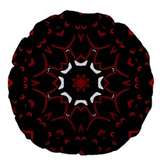 Red Shapes Mandala   Large 18  Premium Flano Round Cushions by ConteMonfrey