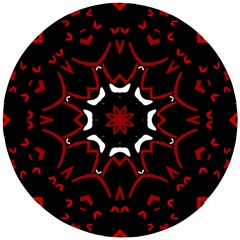 Red Shapes Mandala   Wooden Puzzle Round by ConteMonfrey