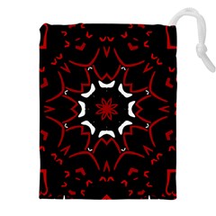 Red Shapes Mandala   Drawstring Pouch (4xl)